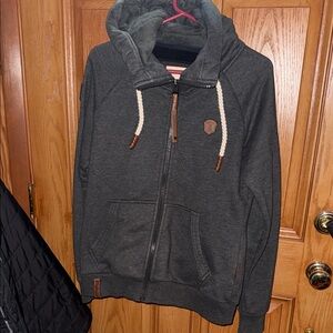 Naketano Brown and Gray Hoodie